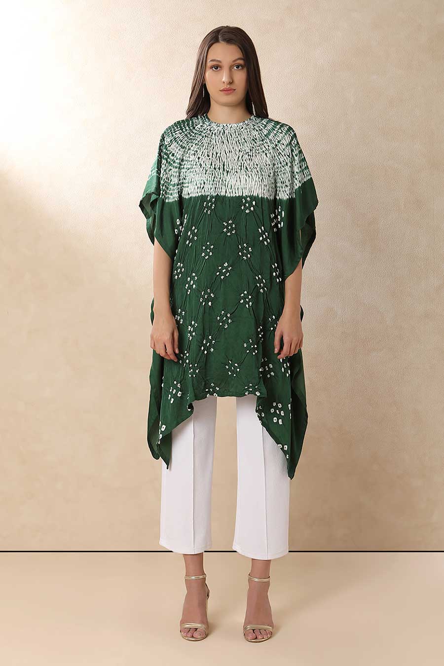 Bottle Green Shibori Adaa Kaftan