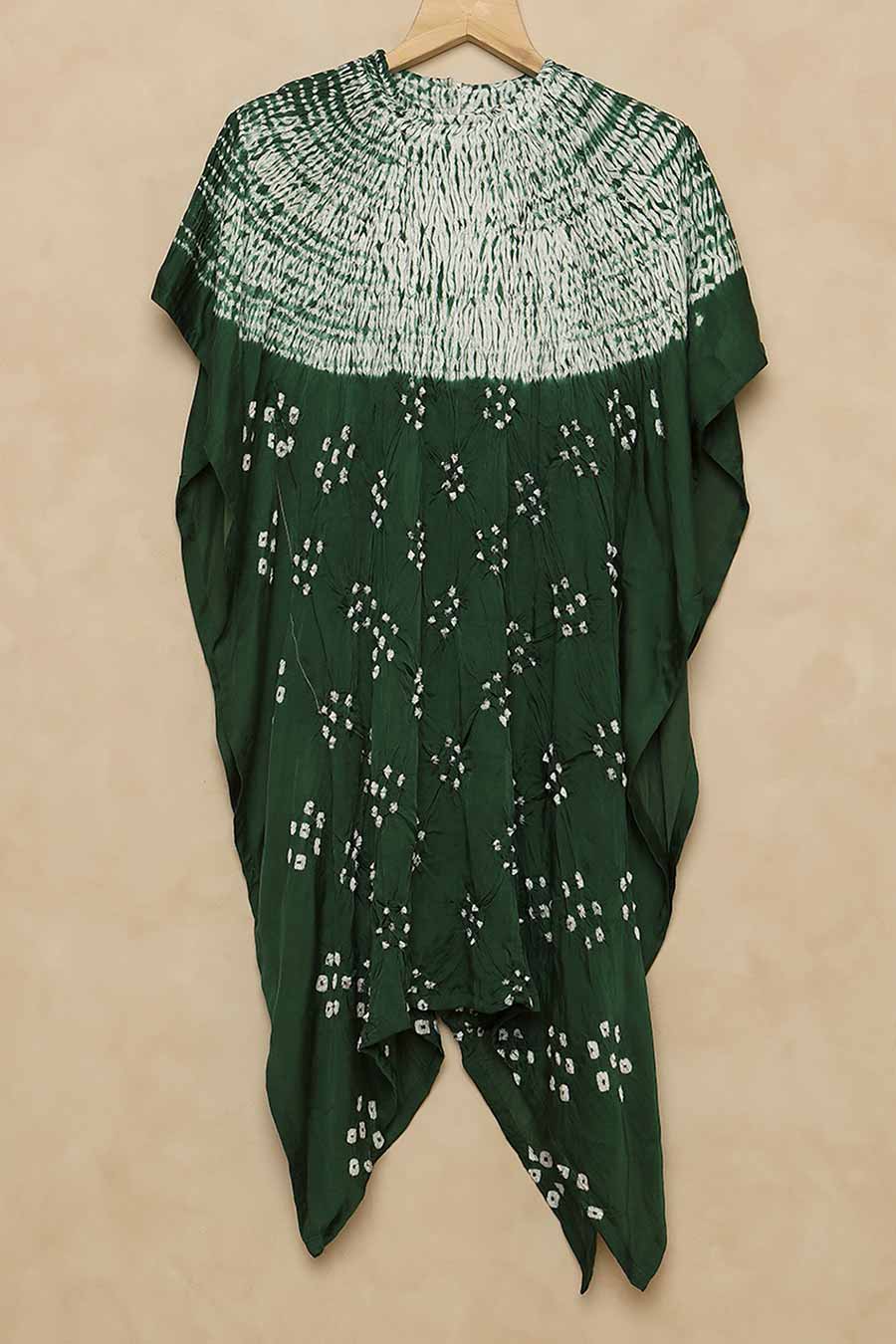 Bottle Green Shibori Adaa Kaftan