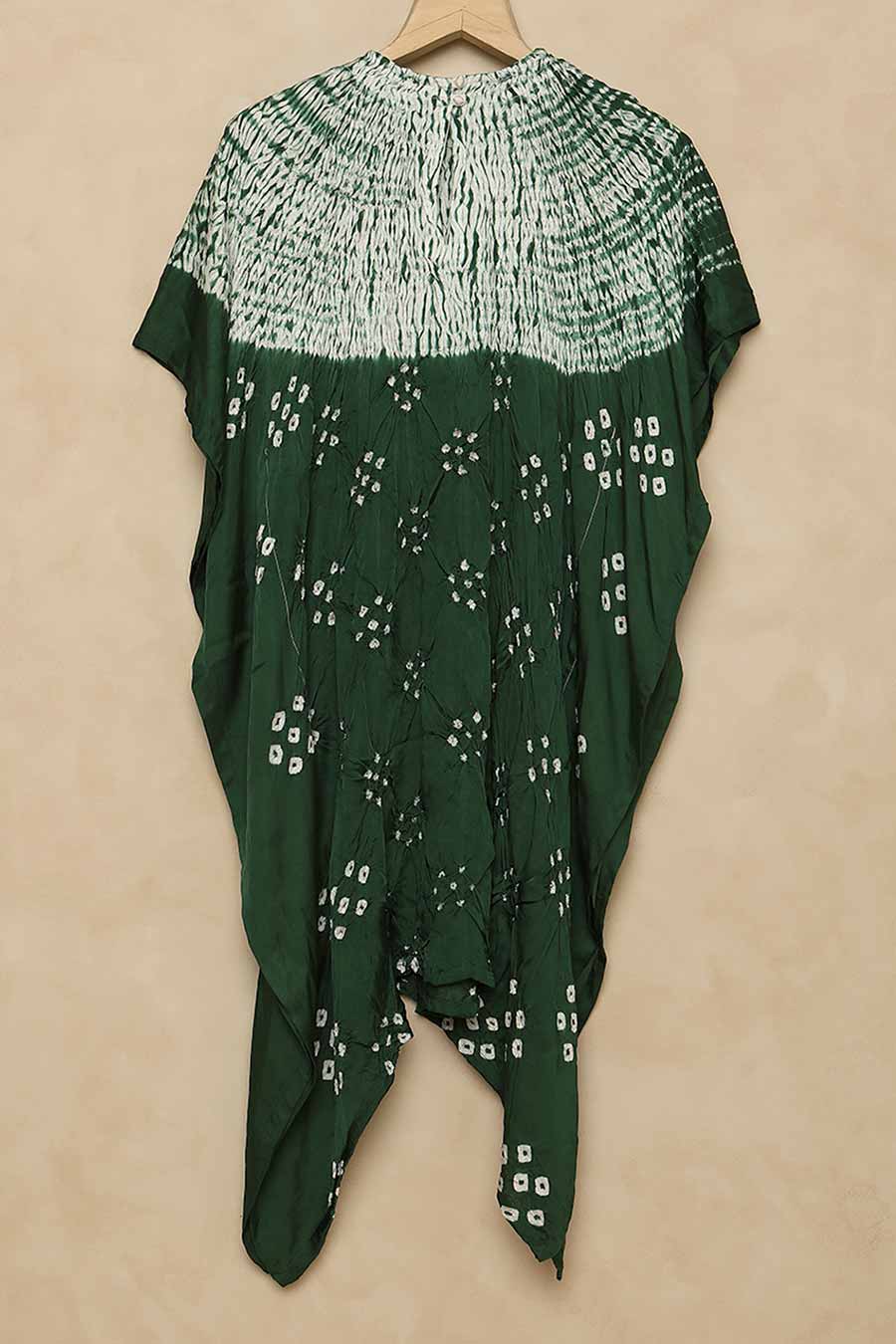 Bottle Green Shibori Adaa Kaftan