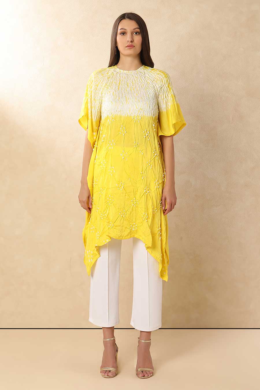 Yellow Shibori Adaa Kaftan