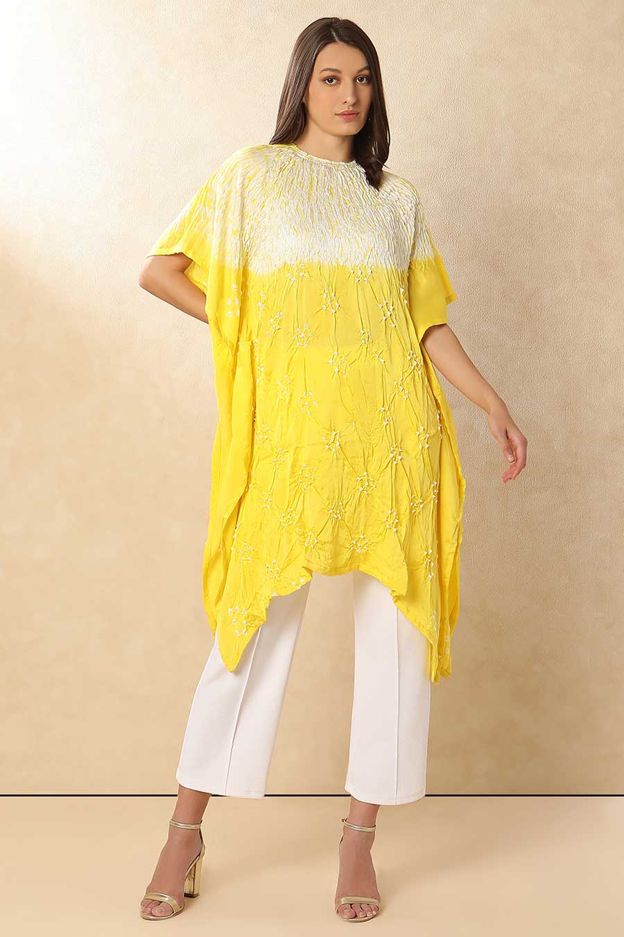 Yellow Shibori Adaa Kaftan