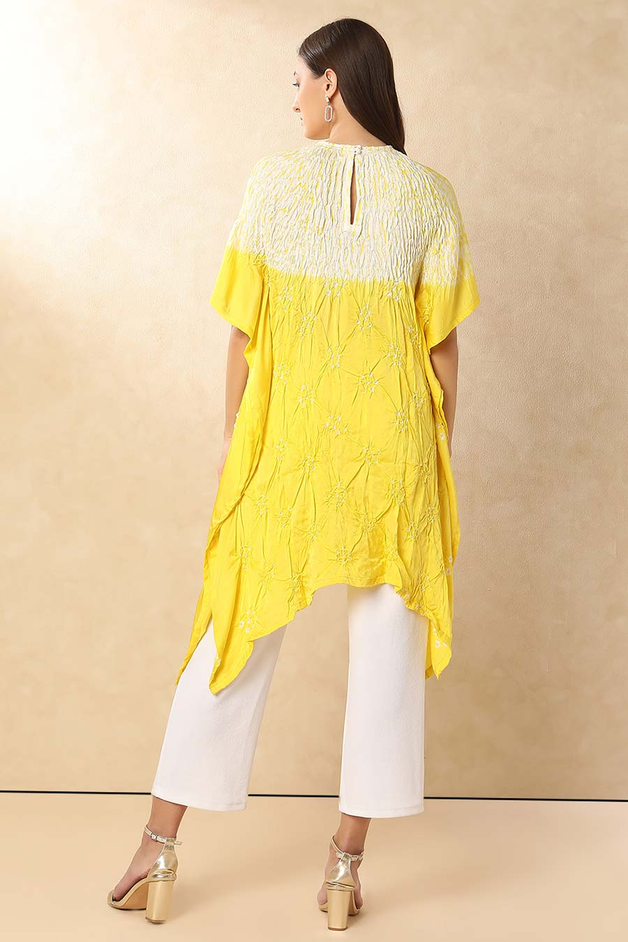 Yellow Shibori Adaa Kaftan