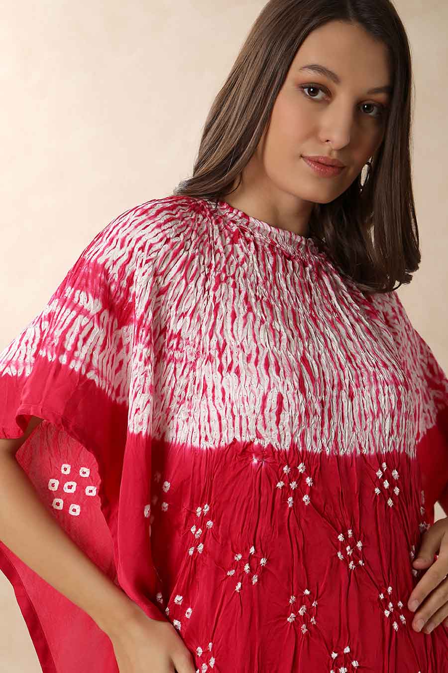 Rani Pink Shibori Adaa Kaftan