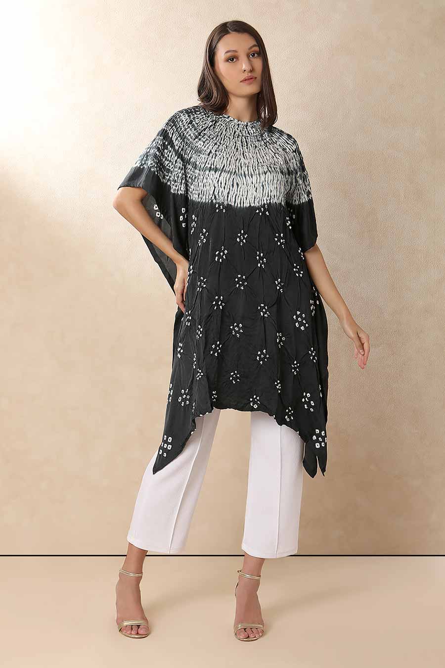 Black Shibori Adaa Kaftan
