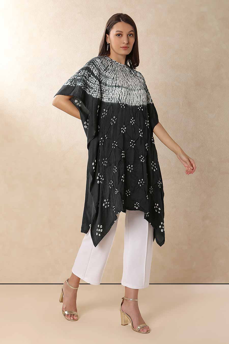 Black Shibori Adaa Kaftan