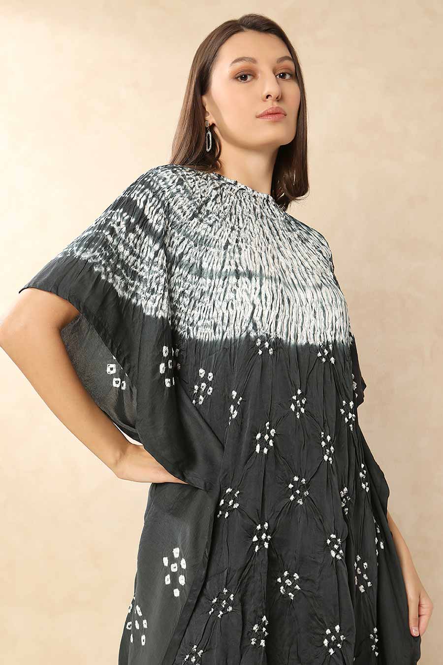 Black Shibori Adaa Kaftan