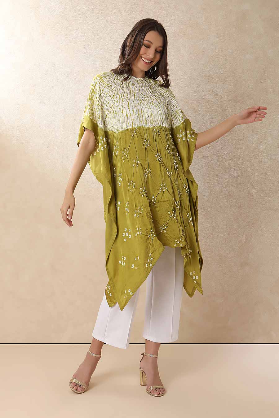 Olive Shibori Adaa Kaftan