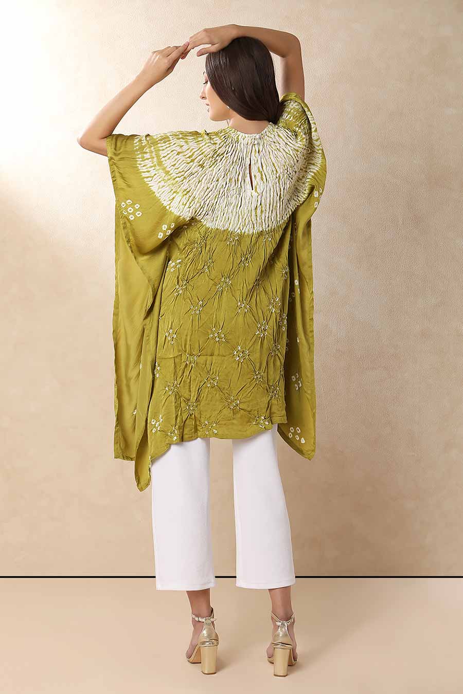 Olive Shibori Adaa Kaftan