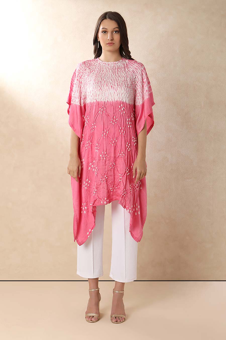 Peach Shibori Adaa Kaftan