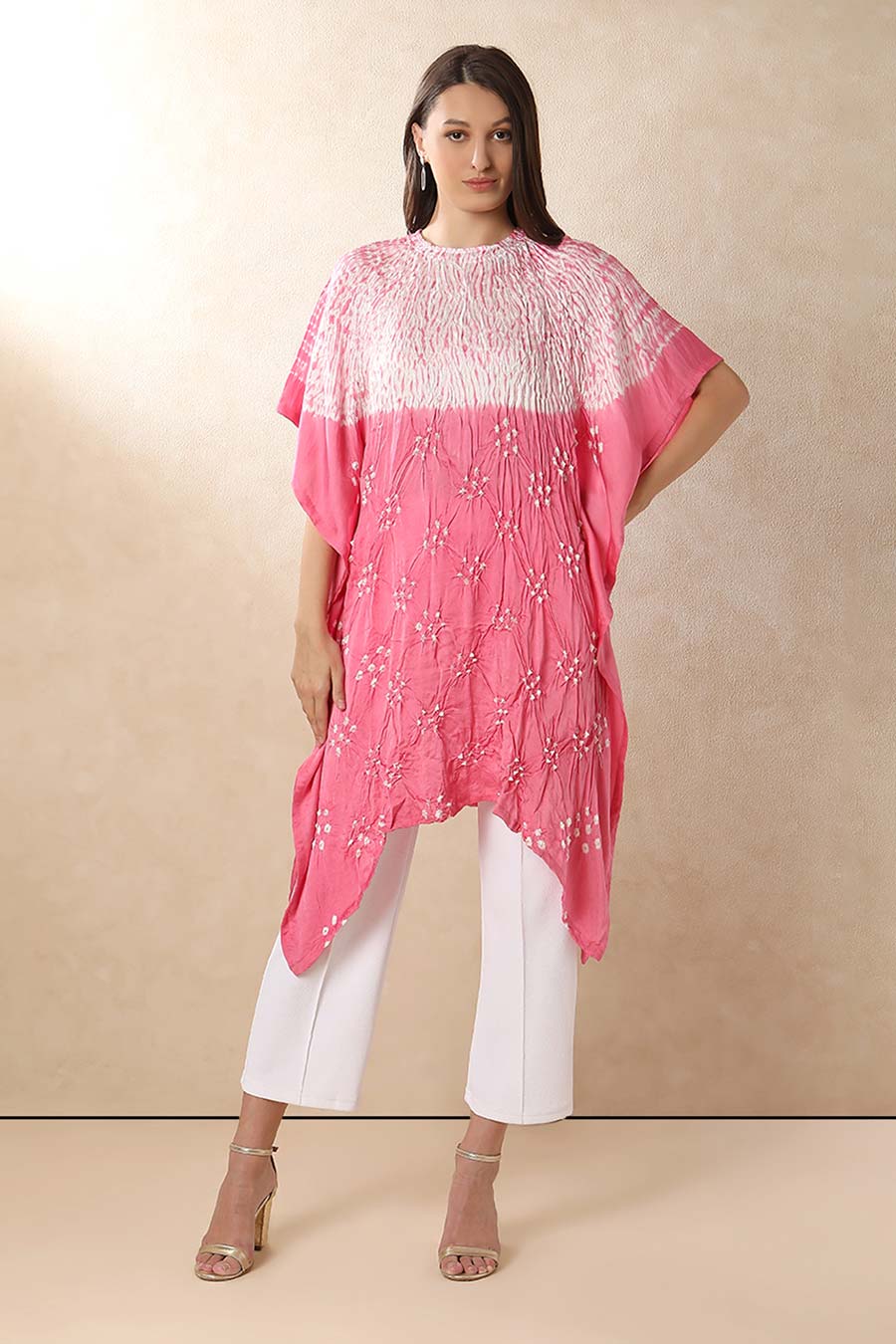 Peach Shibori Adaa Kaftan