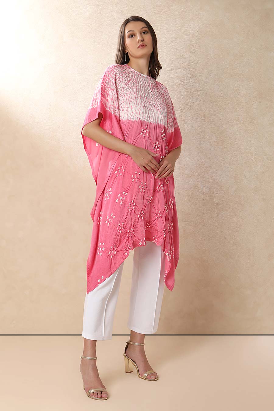 Peach Shibori Adaa Kaftan