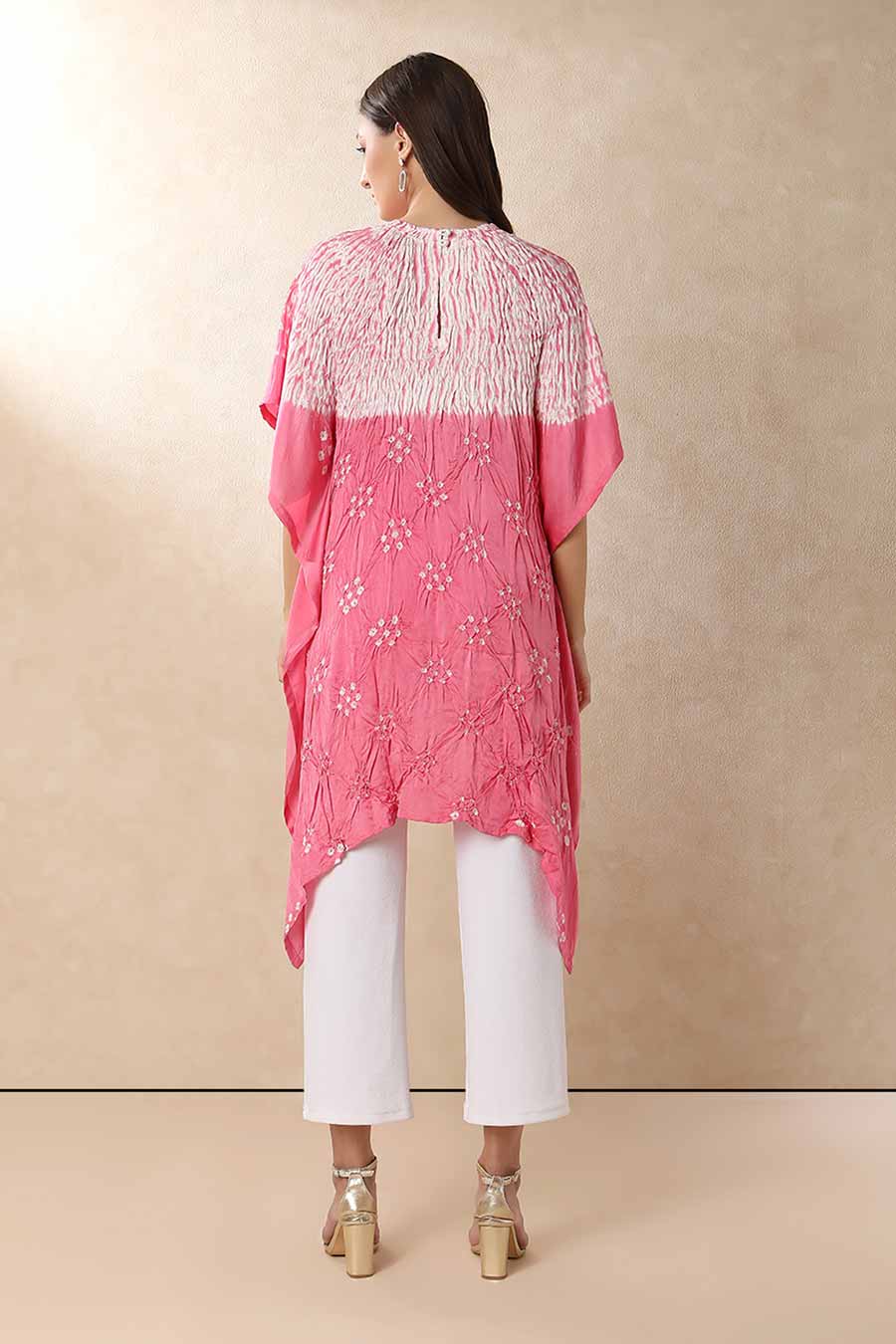 Peach Shibori Adaa Kaftan