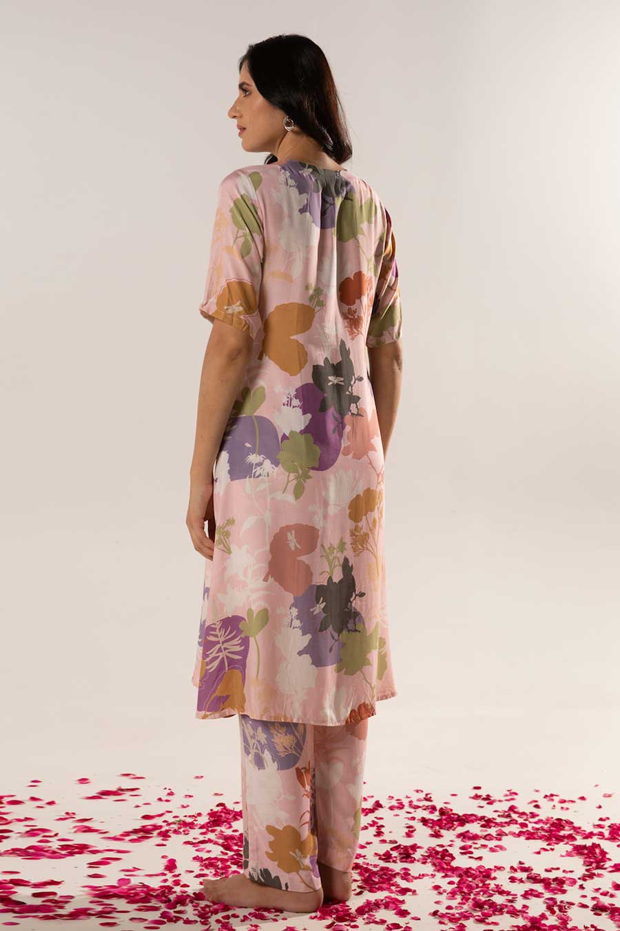 Marshmallow Pink Printed Kurta and Pant Set