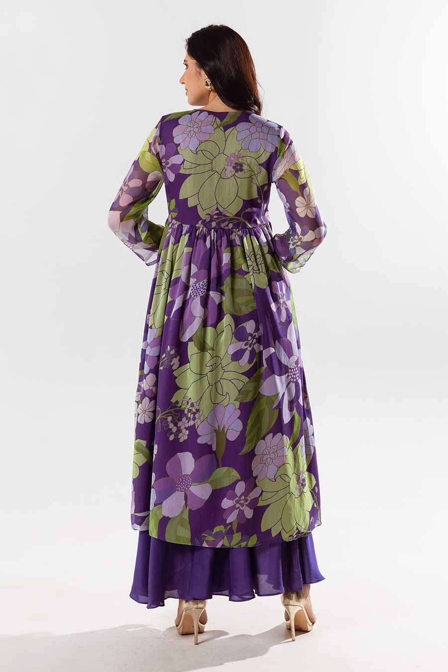 Voilet Printed Kurta and Pant Set