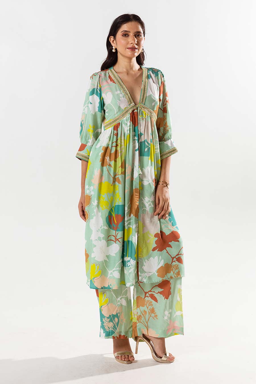 Green Printed Kurta and Pant Set