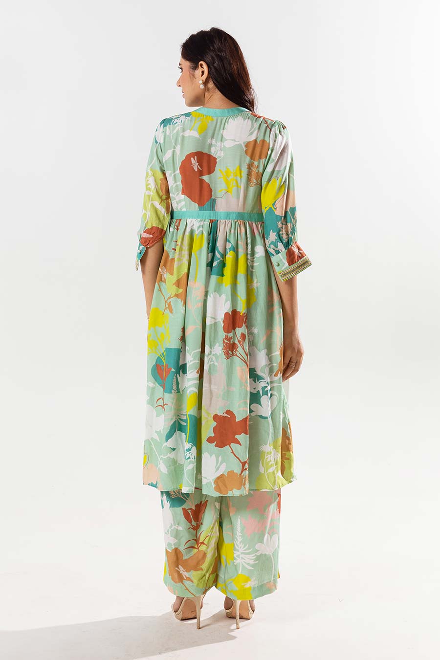 Green Printed Kurta and Pant Set