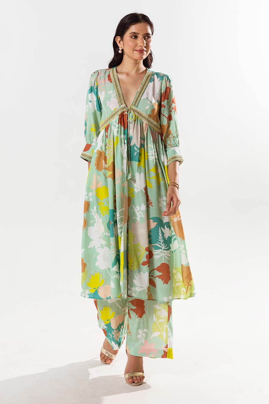 Green Printed Kurta and Pant Set