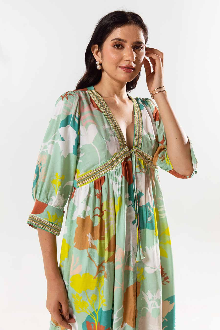 Green Printed Kurta and Pant Set