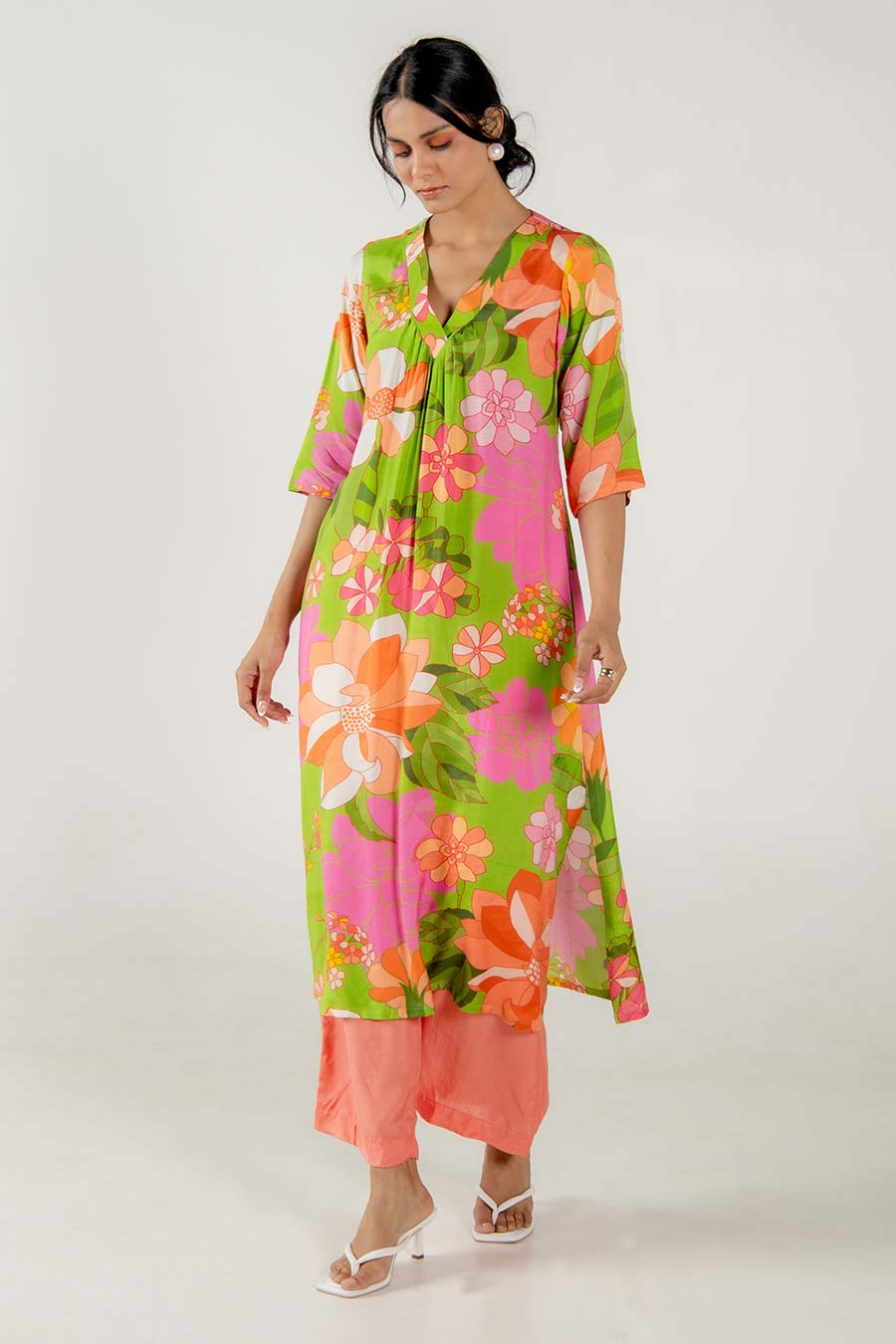 Nysa Multicolour Floral Print Kurta Set