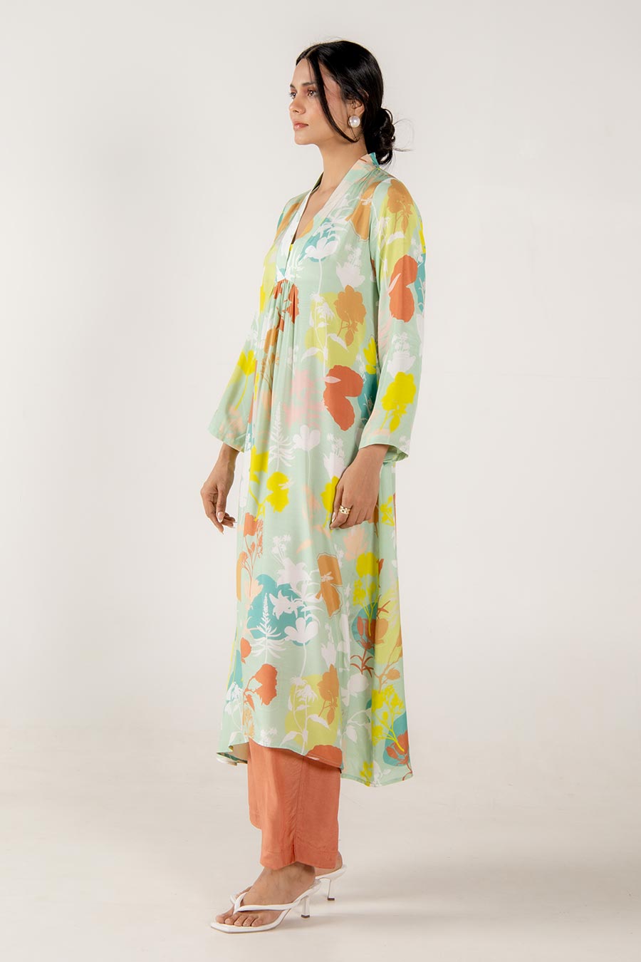 Leena Green Multicolour Floral Print Kurta Set