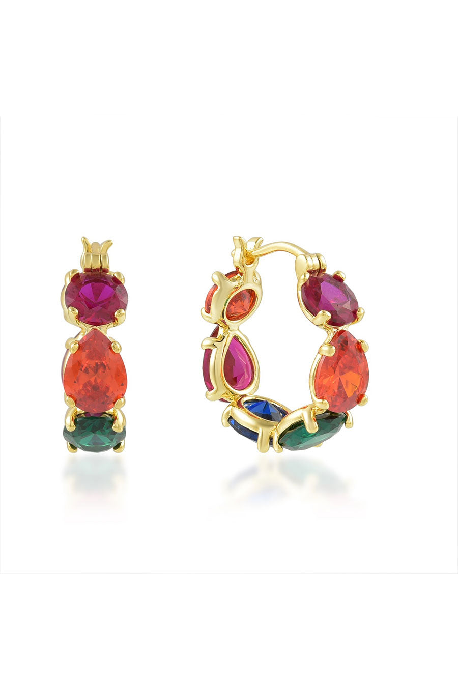 Multicolour Gemstone Huggies