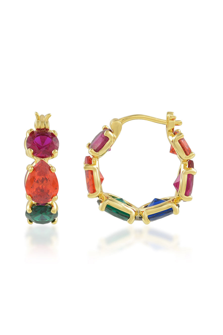 Multicolour Gemstone Huggies