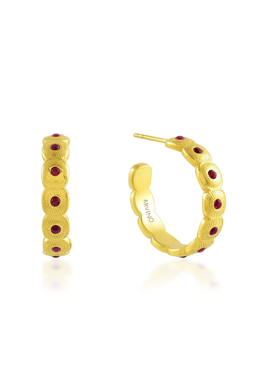Pink Gems Honeycomb Shaped Hoops