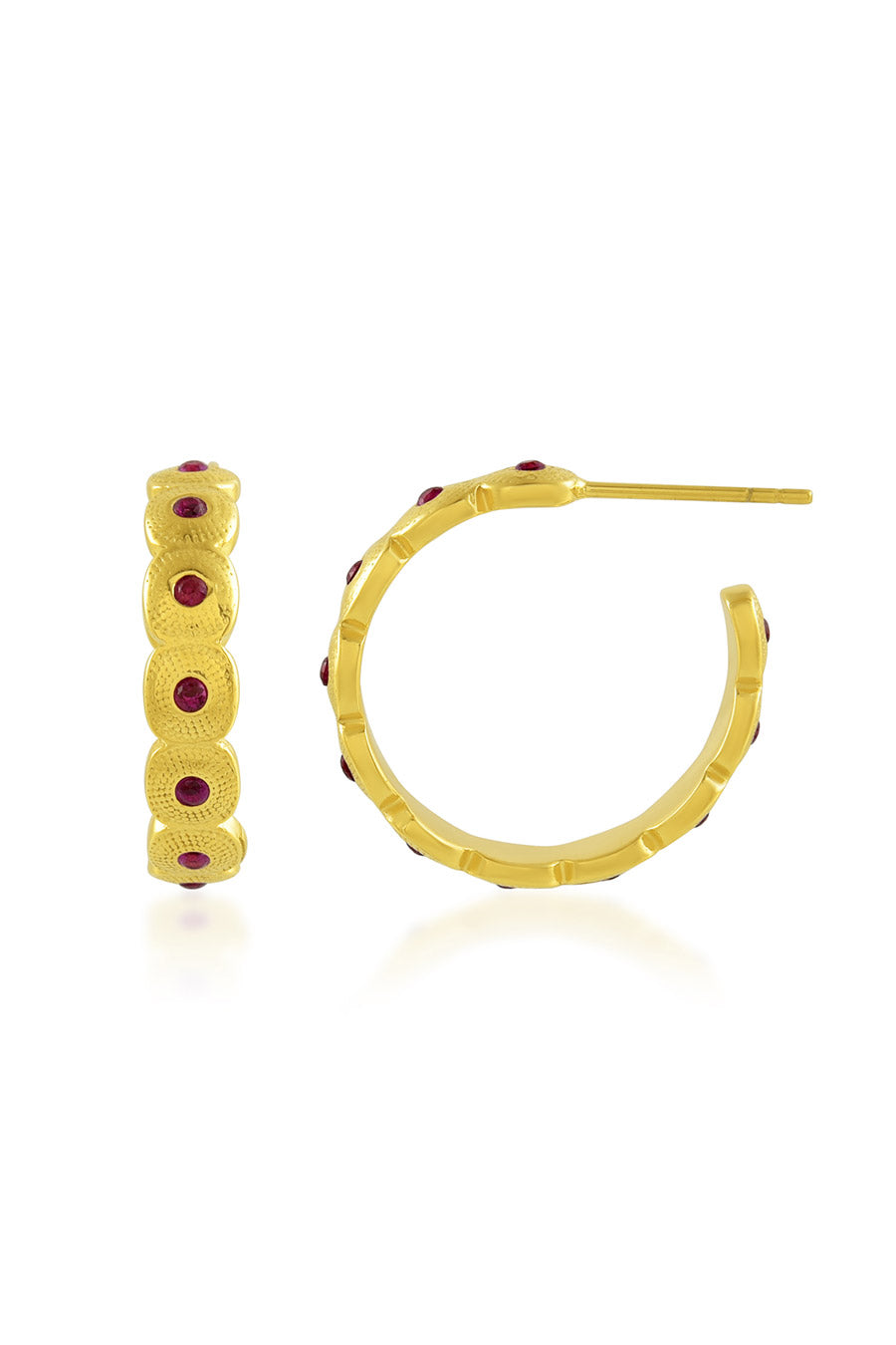 Pink Gems Honeycomb Shaped Hoops