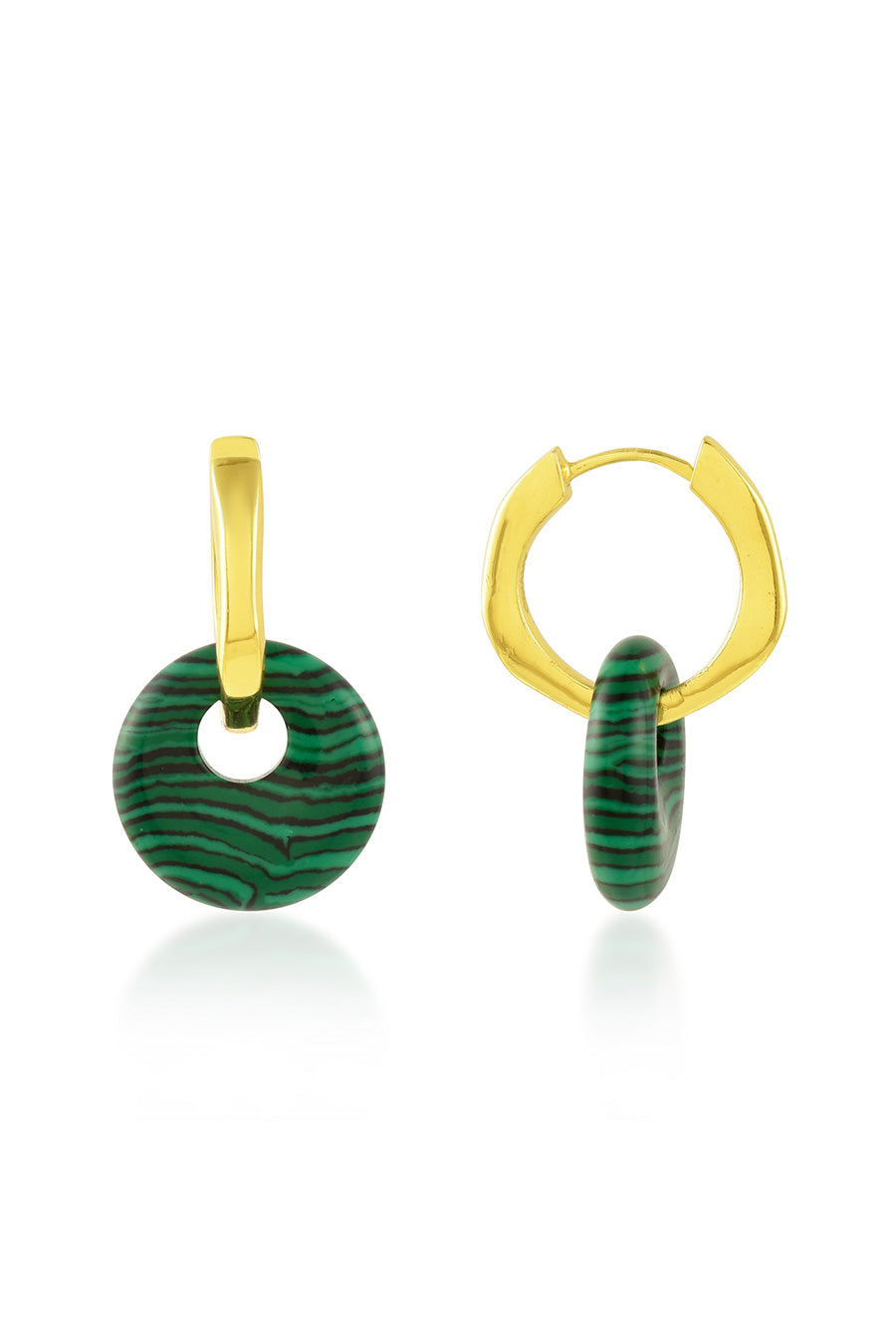 Malachite Disc Charm Molten Huggies