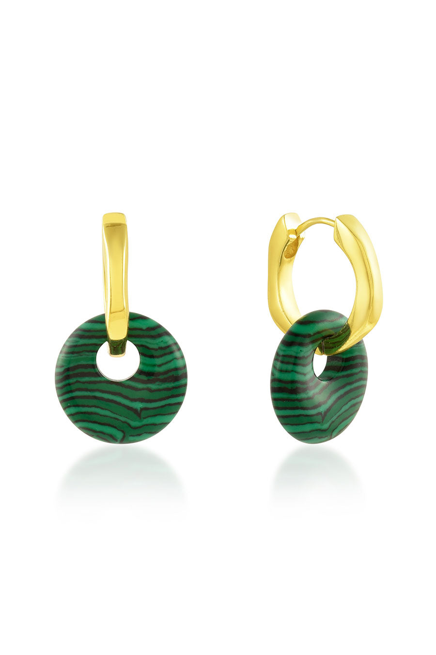 Malachite Disc Charm Molten Huggies