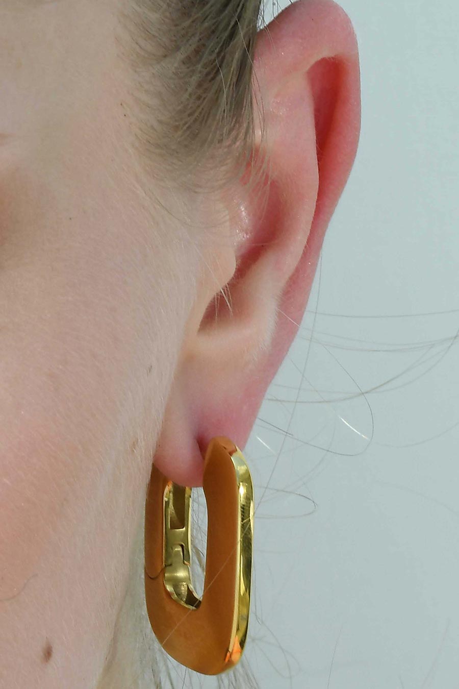 Casual Geometric Ellips Hoops