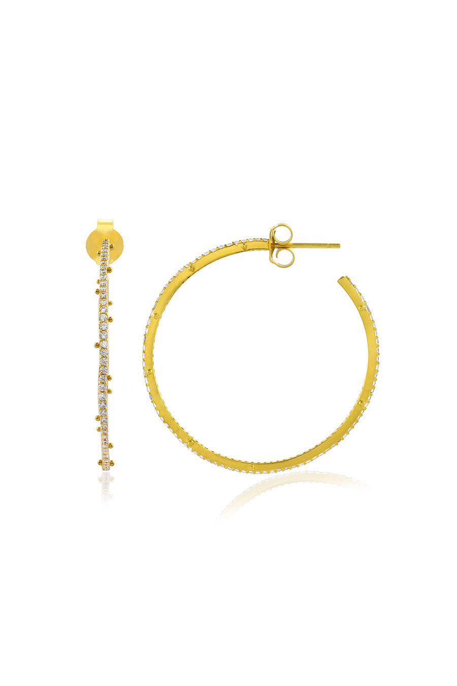 Slim Studded Hoops