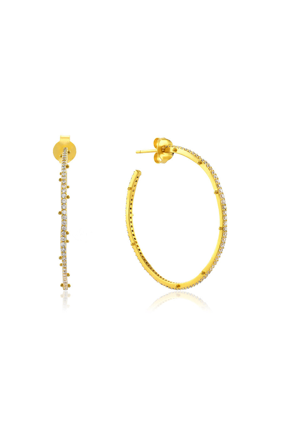 Slim Studded Hoops