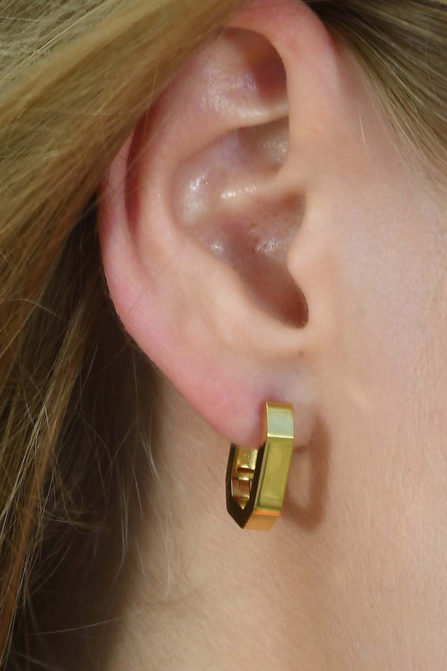 Octagonal Mini Huggies Earrings