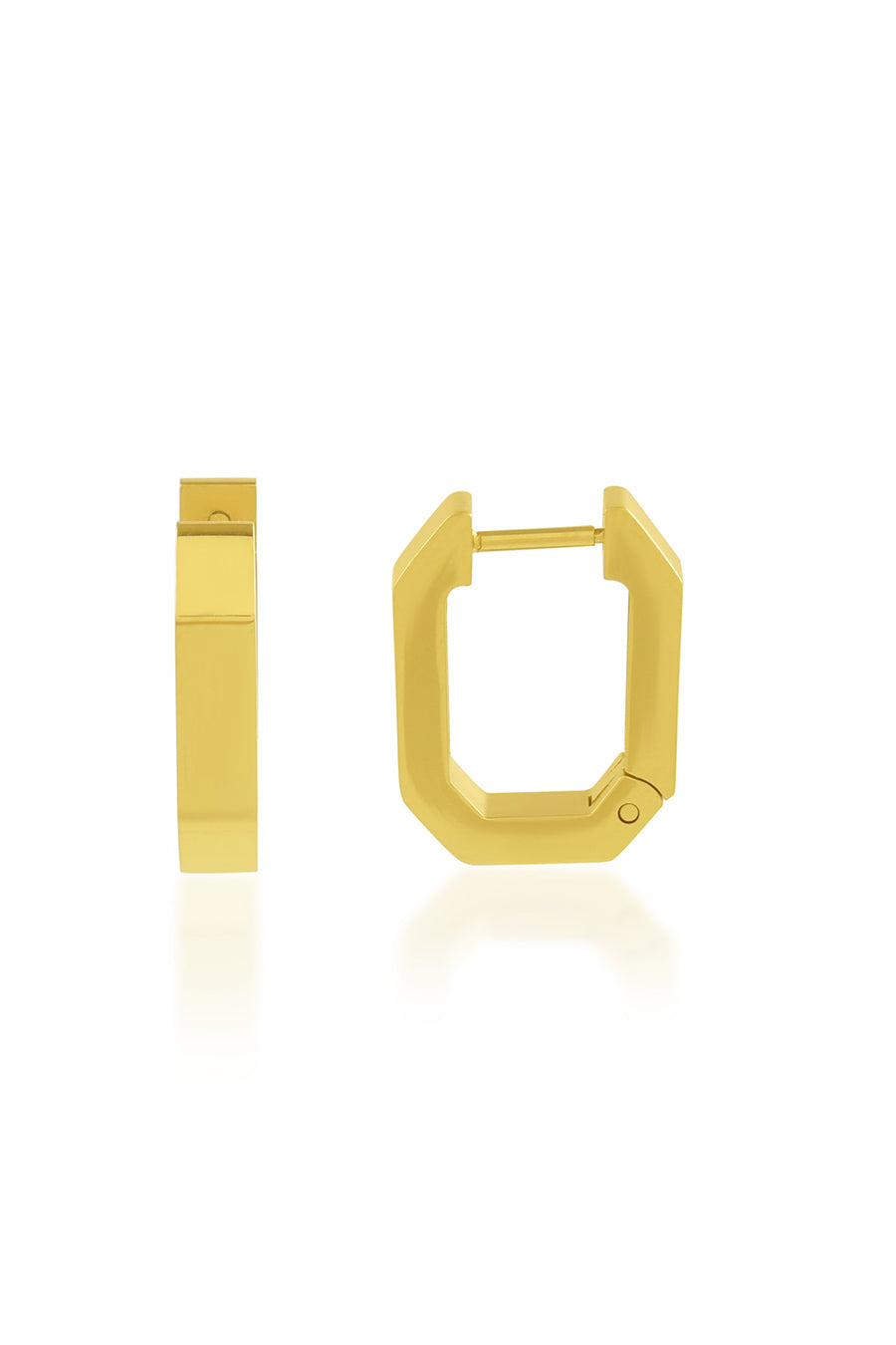 Octagonal Mini Huggies Earrings