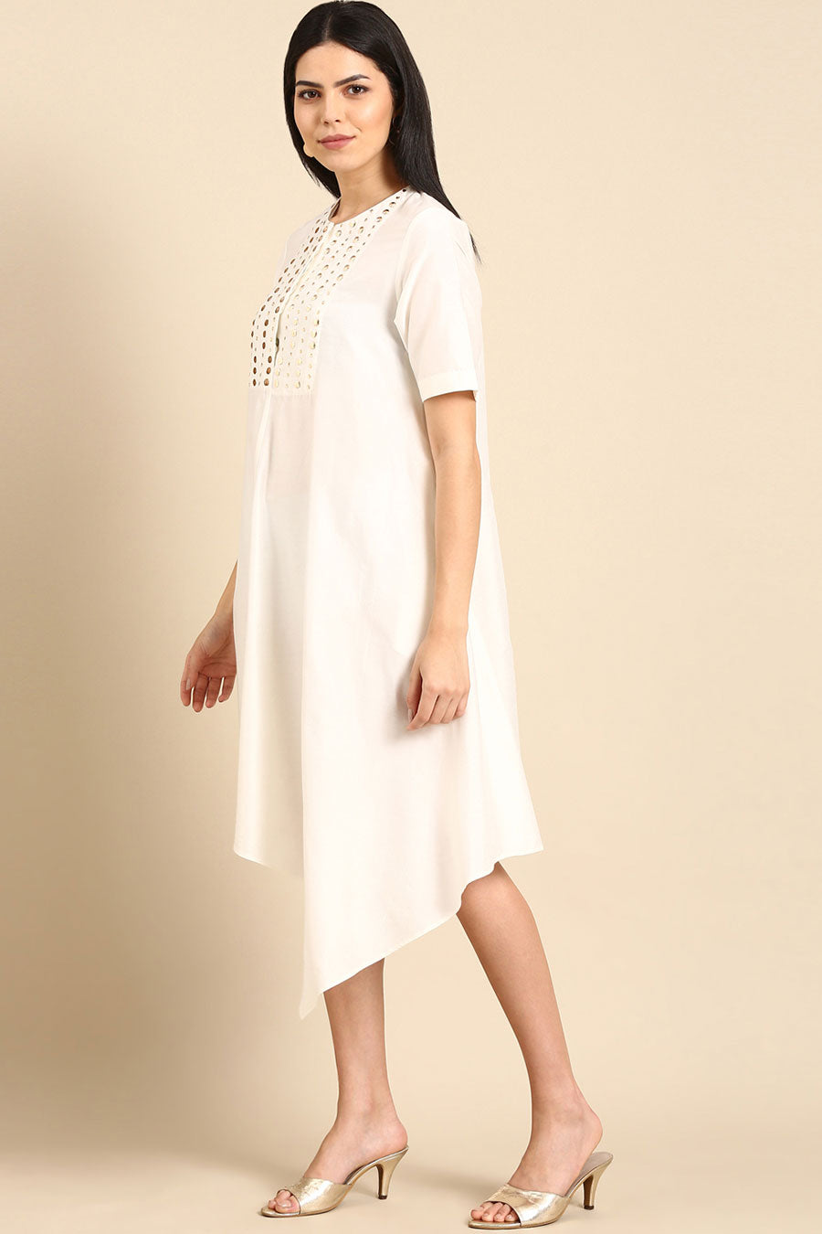 Ivory Embroidered Dress