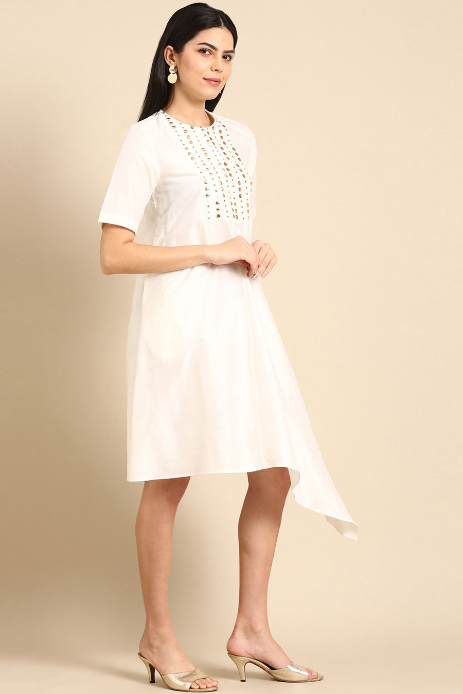 Ivory Embroidered Dress