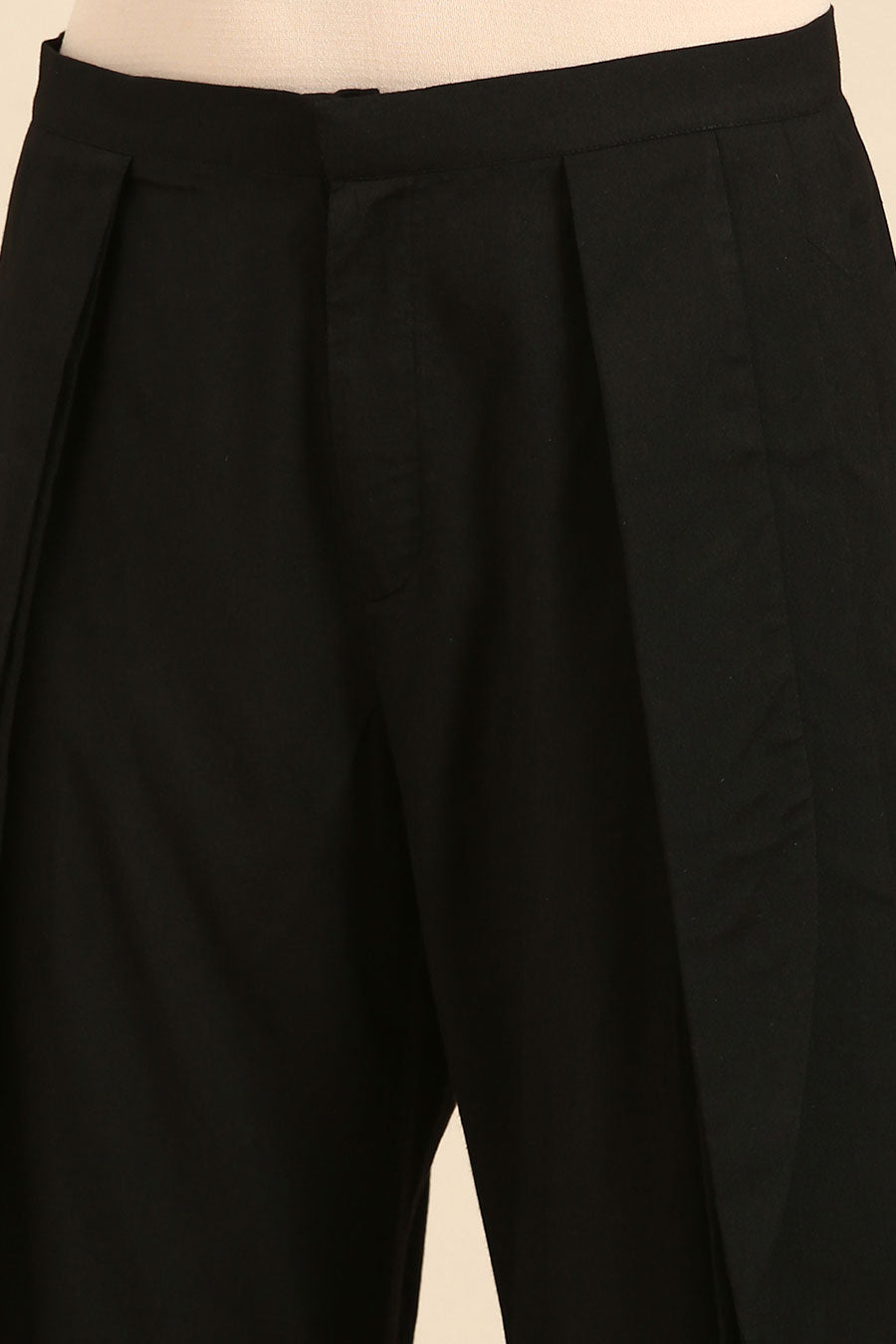 Black Silk Cotton Dhoti Pants