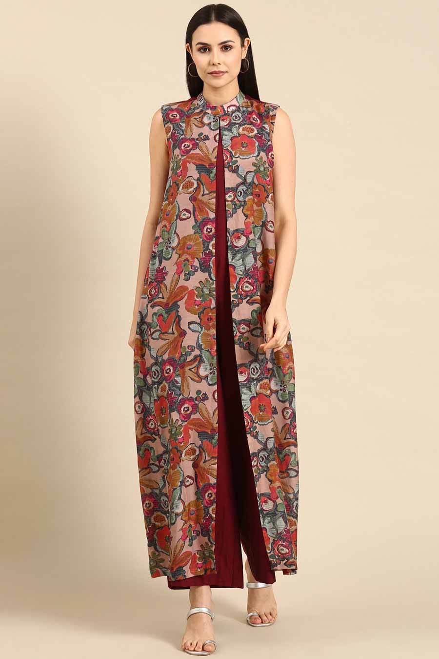 Half-n-Half Printed Cotton Jumpsuit