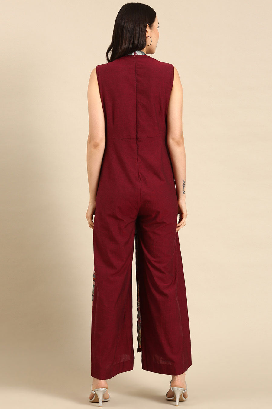 Half-n-Half Printed Cotton Jumpsuit