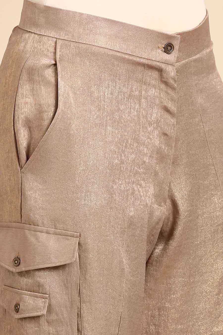 Beige Foil Pant