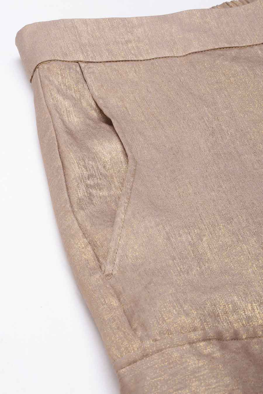 Beige Foil Pant