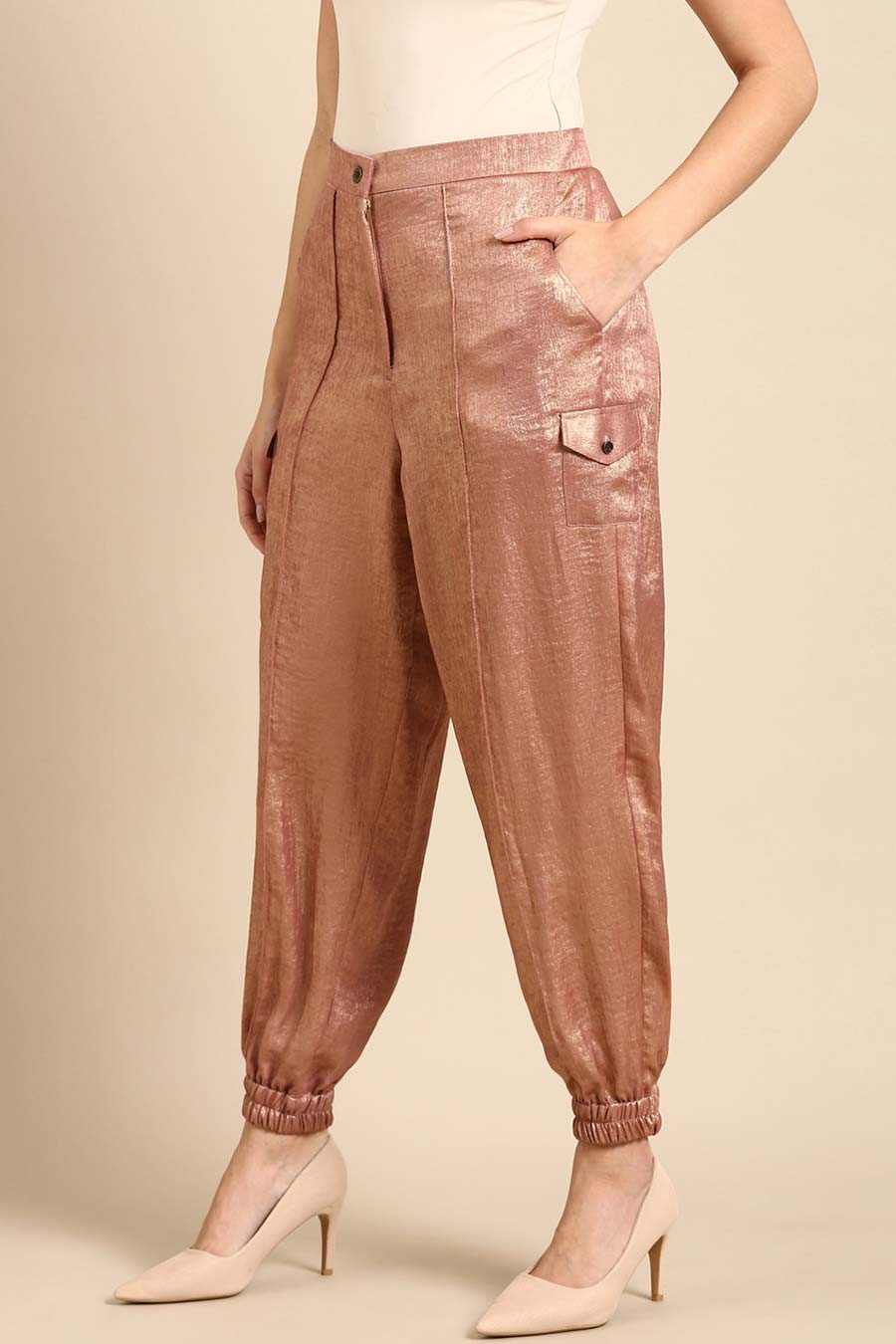 Rust Orange Foil Pant