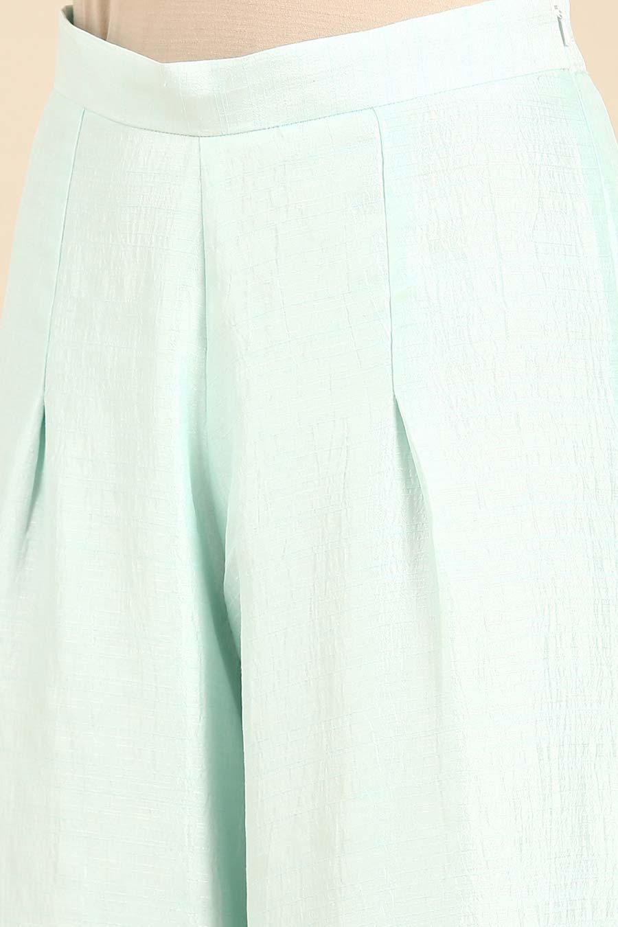 Aqua Blue Silk Palazzo Pants