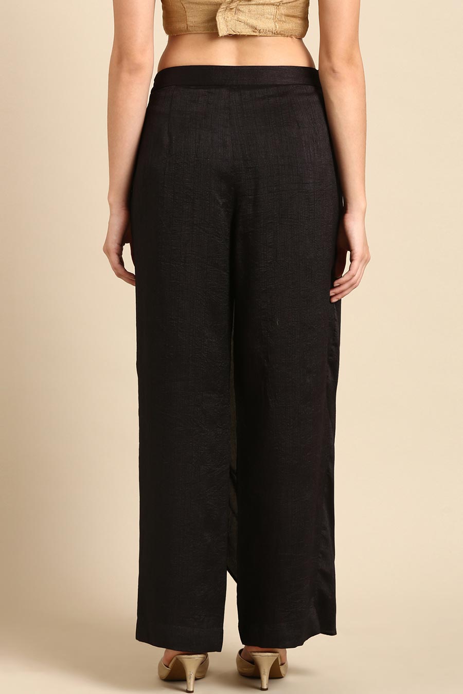 Black Draped Cowl Pant