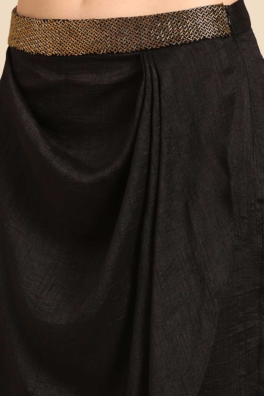 Black Draped Cowl Pant