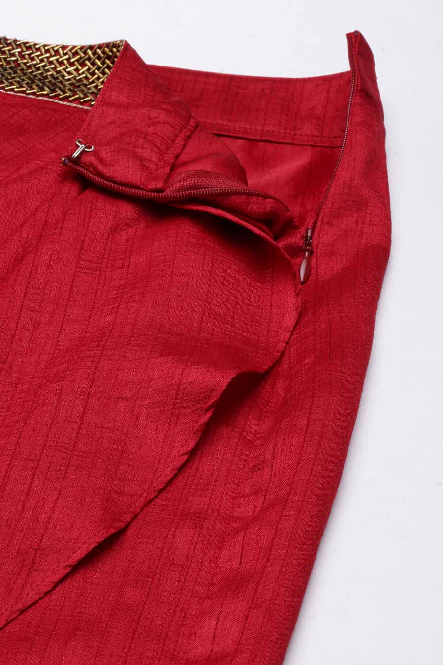 Red Draped Cowl Pant