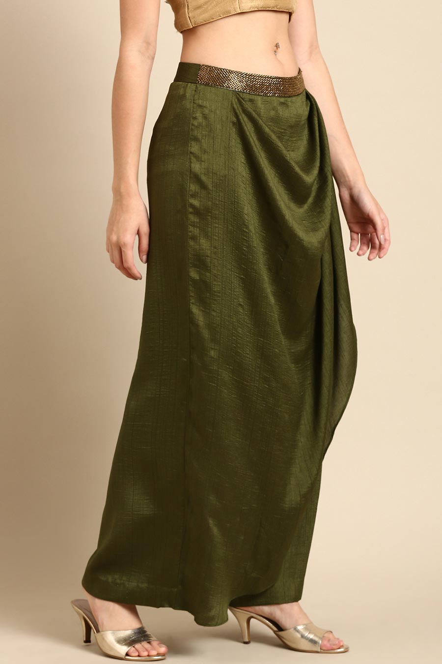 Mehndi Draped Cowl Pant