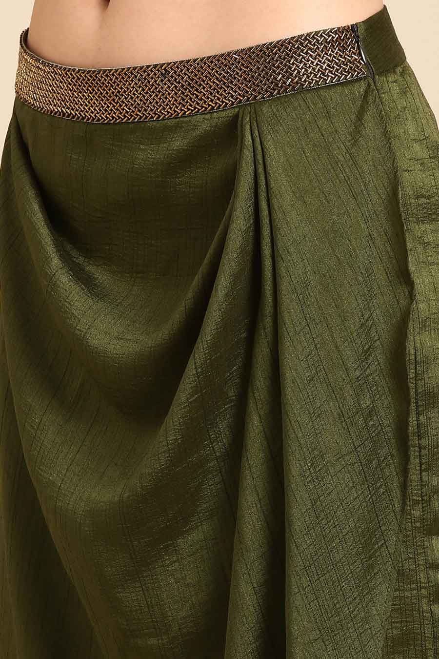 Mehndi Draped Cowl Pant