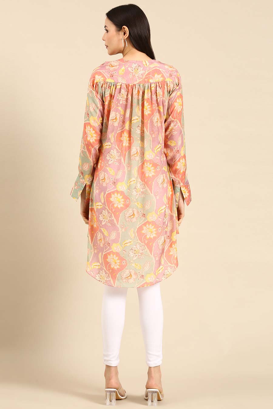 Multicolour Floral Print Muslin Top